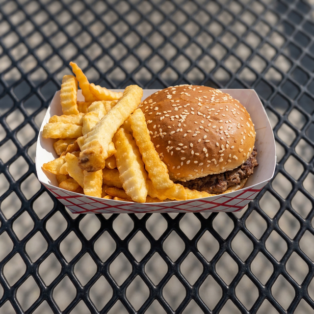Bacon Hamburger Basket.